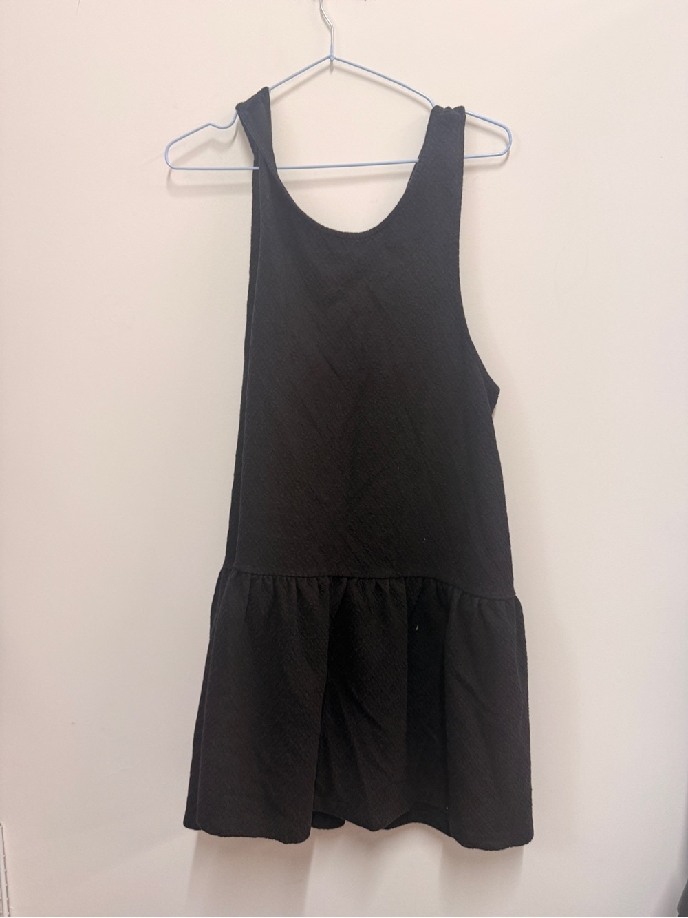 Free People Black Sleeveless Ruffle-Hem Mini Dress